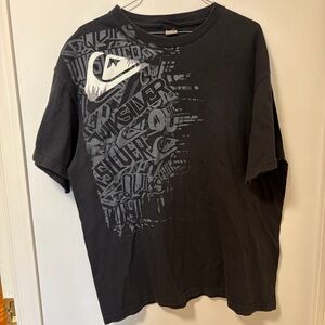 Vintage Quiksilver Shirt Y2K Graphic Black Tee Size XL